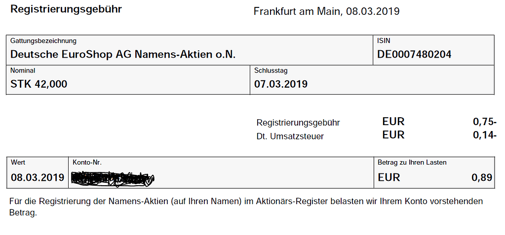 Import Onvista Registrierungsgebuhr Namensaktien Buchungen Portfolio Performance Forum