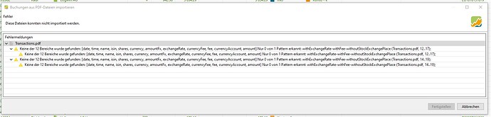 Error - Import DeGiro Transaction