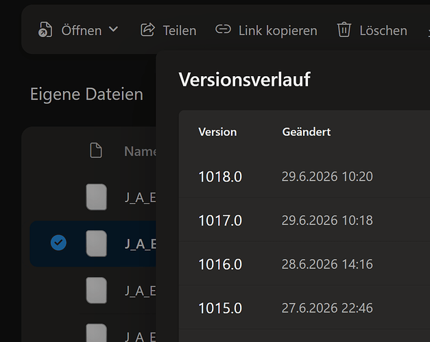 Versionsverlauf