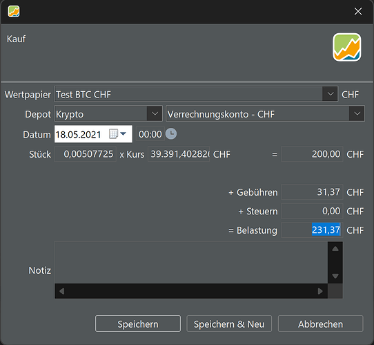 Variante 2 - Mit Gebühren