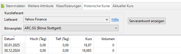 Historische Kurse